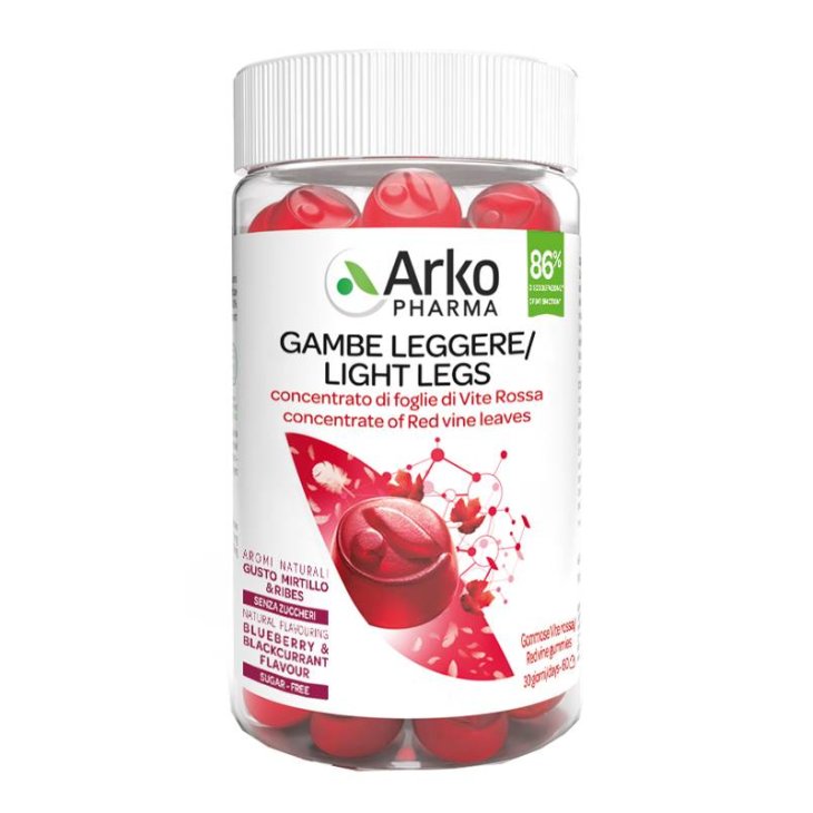ArkoGummies Gambe Leggere Integratore per la circolazione con Vite Rossa 60 pastiglie gommose
