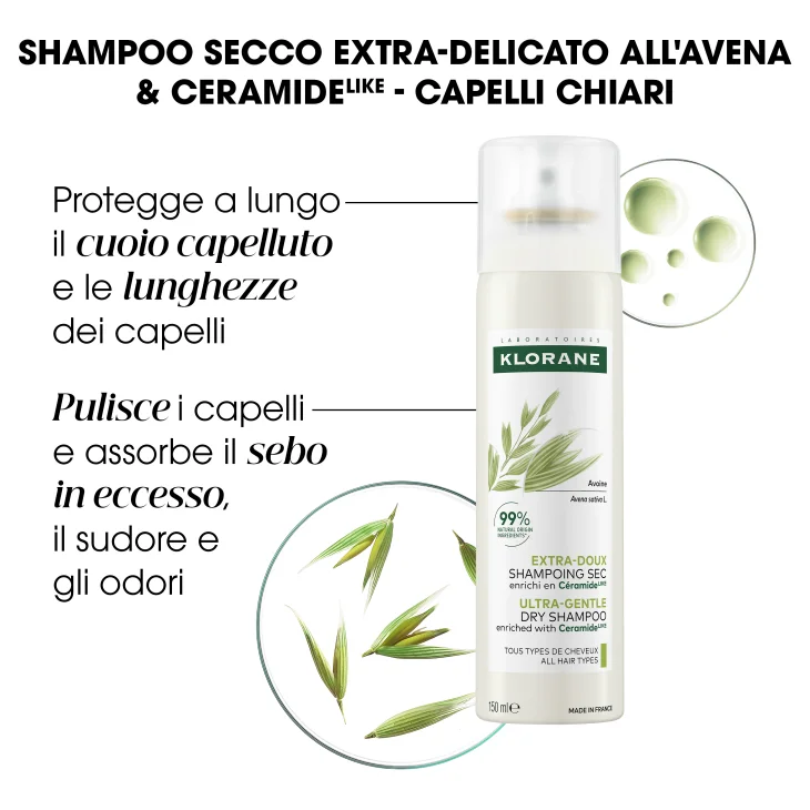 Klorane Shampoo Secco Extra Delicato Avena&Ceramide Spray 150 ml Nuova Formula Klorane Shampoo Secco Extra Delicato Avena&Ceramide Spray 150 ml Nuova Formula