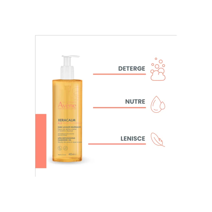 Avène XeraCalm A.D. Olio detergente liporestitutivo per viso e corpo 400 ml