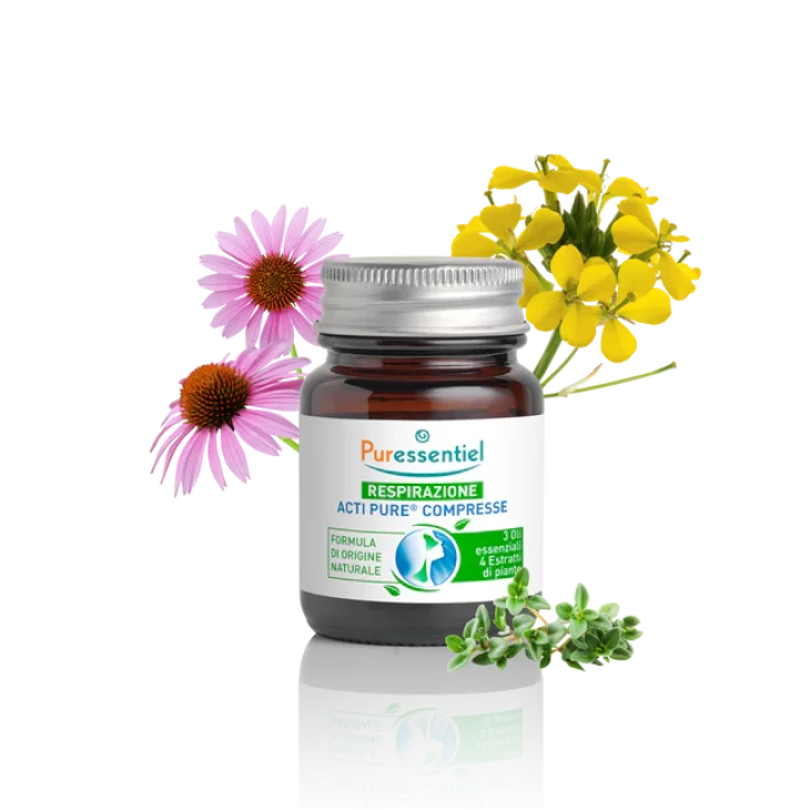 Puressentiel Respirazione Acti Pure Integratore per il Benessere di Naso e Gola 15 compresse