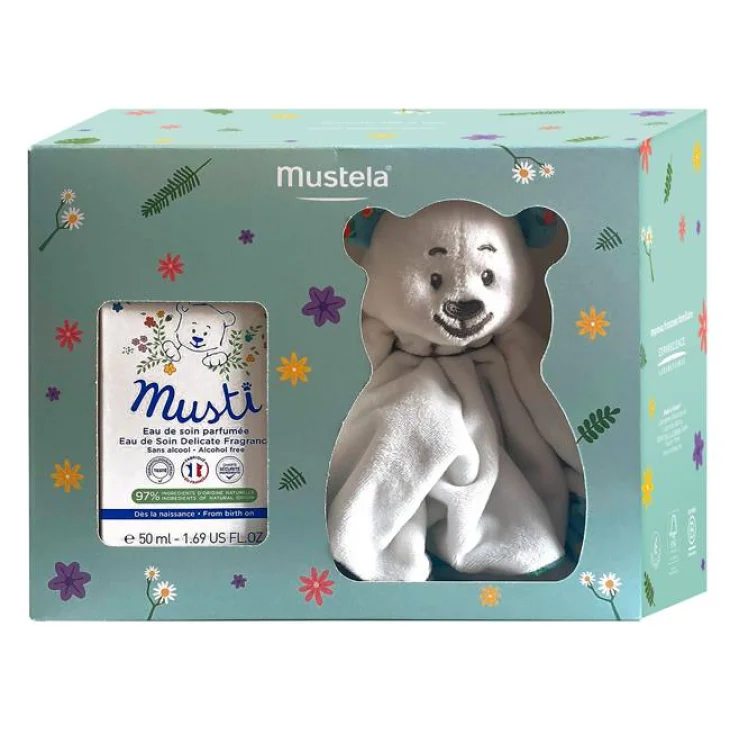 Mustela Musti Acqua Senza Alcol da 50 ml + Peluche Cofanetto