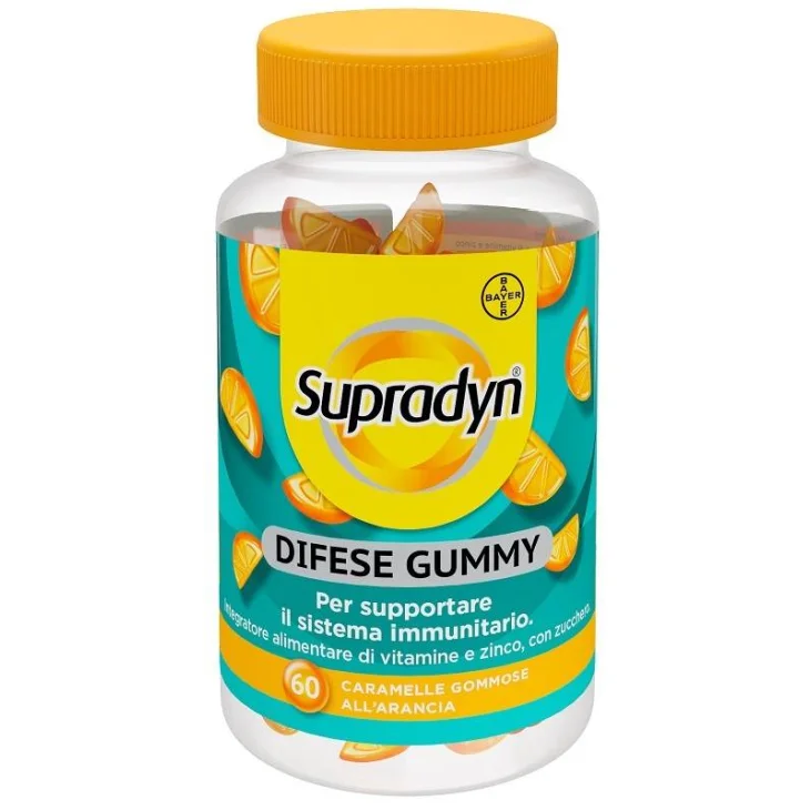 Supradyn Difese Gummy Integratore per il Sistema Immunitario Gusto Arancia 60 caramelle gommose