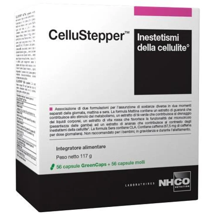 NHCO Cellustepper per inestetismi della cellulite 56 capsule greencaps + 56 capsule molli