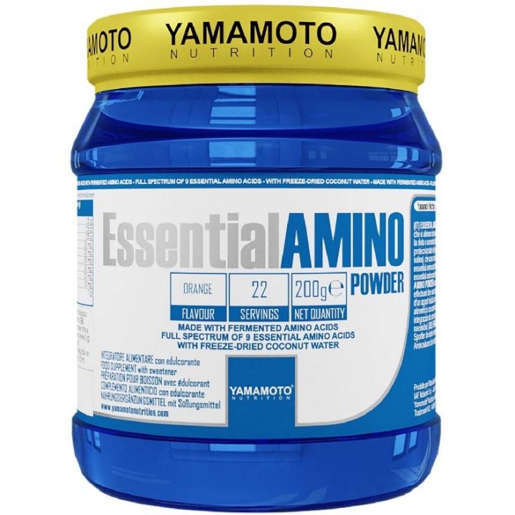 Yamamoto Nutrition Essential Amino Powder Integratore di Aminoacidi Gusto Arancia 200 g