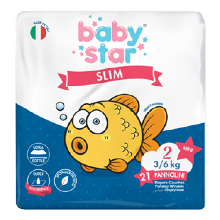 Babystar Slim Pannolini 3/6 kg Taglia 2 Mini 21 pezzi