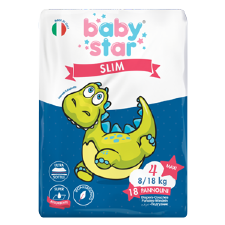 Babystar Slim Pannolini 8/18 kg Taglia 4 Maxi 18 pezzi