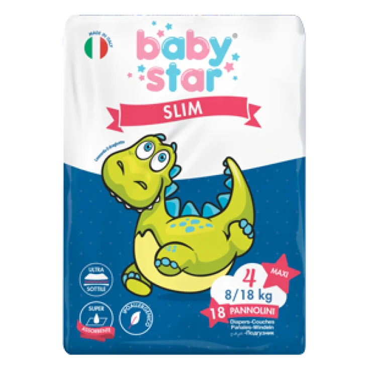 Babystar Slim Pannolini 8/18 kg Taglia 4 Maxi 18 pezzi