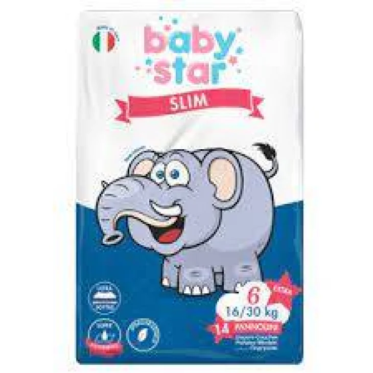 Babystar Slim Pannolini 16/30 kg Taglia 6 Extra Large 14 pezzi