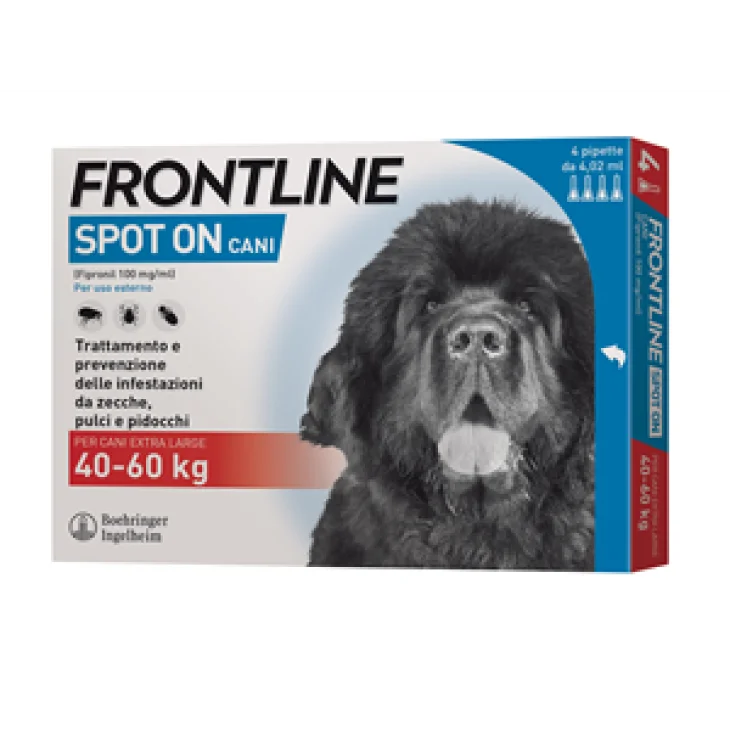 Frontline Spot On Antiparassitario per Cani da 40 a 60 Kg 4 pipette