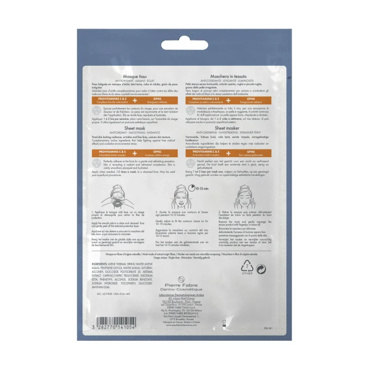Avène A-OXitive Maschera in Tessuto SOS Antiossidante 18 ml