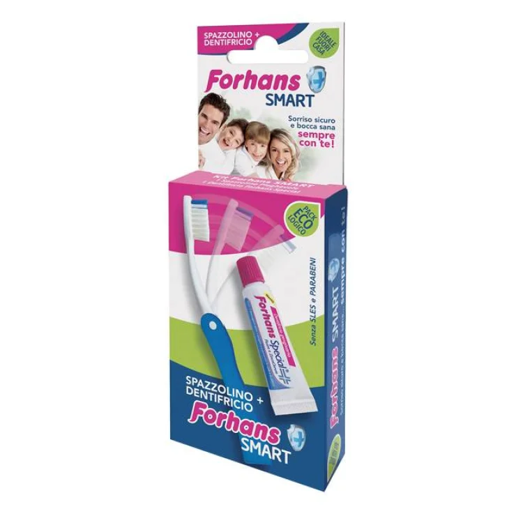 Forhans Smart Kit Igiene Orale Spazzolino Pieghevole + Dentifricio 12 ml