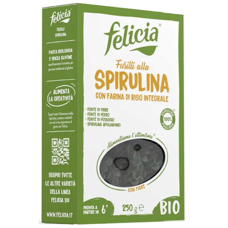 Felicia Fusilli alla Spirulina con Farina di Riso Integrale Senza Glutine 250 g
