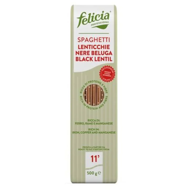 Felicia Professional Spaghetti Lenticchie Nere Beluga Senza Glutine 500 g