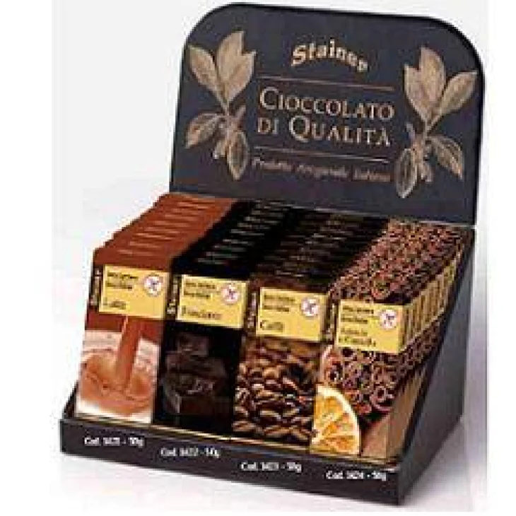 STAINER TAVOLETTA DI CIOCCOLATO FONDENTE SENZA ZUCCHERI E SENZA GLUTINE 50 G