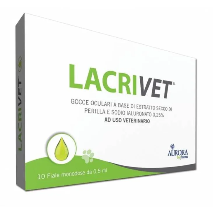 Lacrivet Gocce Oculari Strip ad Uso Veterinario 10 flaconcini da 0,5 ml