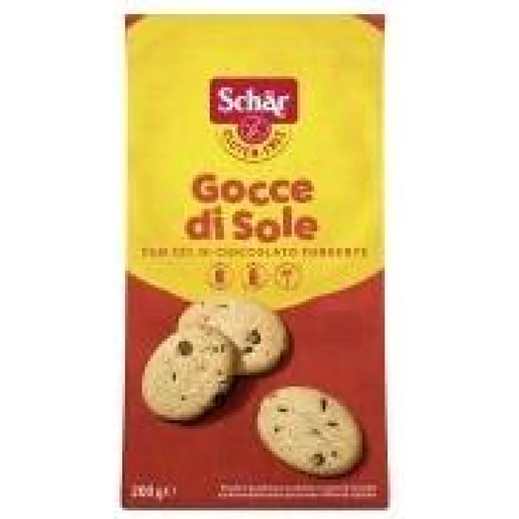 SCHAR GOCCE DI SOLE BISCOTTI DI PASTAFROLLA CON GOCCE DI CIOCCOLATO FONDENTE SENZA LATTOSIO 200 G