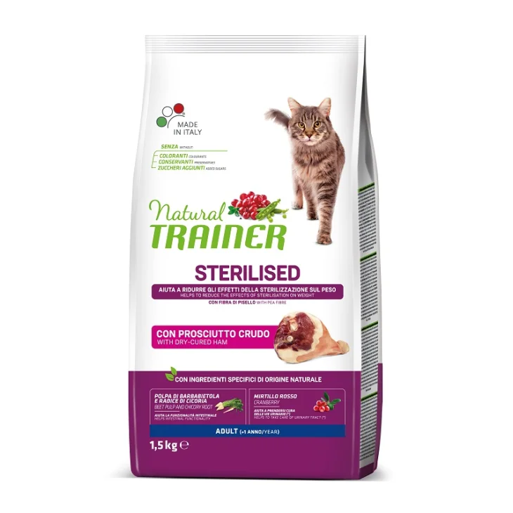 Natural Trainer Cat Sp Sterilized Dry-c Ham 1,5 Kg