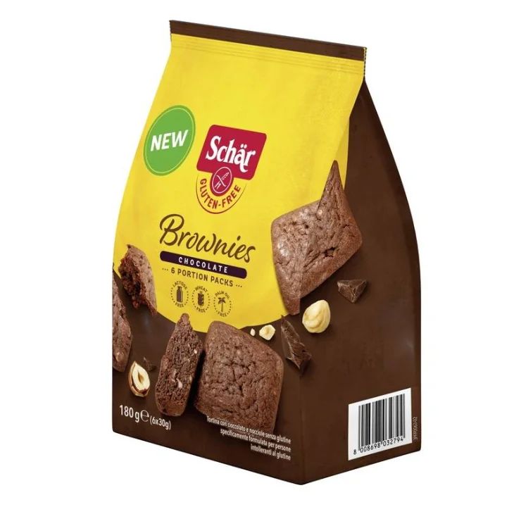 Schar Brownies Chocolate Tortina Con Cioccolato E Nocciole senza Glutine 6 Monoporzioni da 30 g