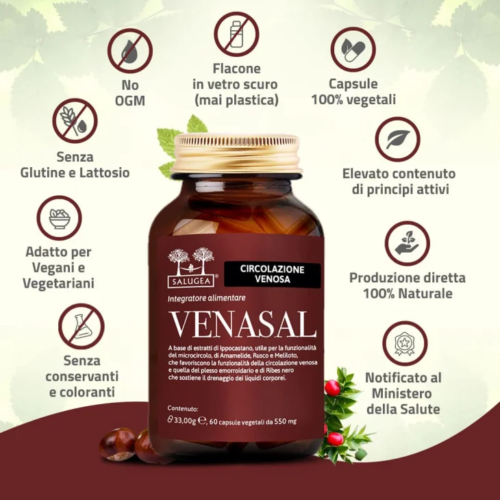 Salugea Venasal Integratore per la Circolazione 60 Capsule