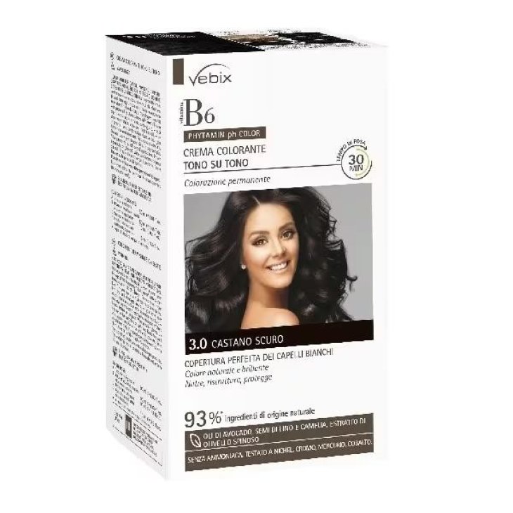 Vebix Phytamin Ph Color 3,0 Castano Scuro Tinta per Capelli 125 ml