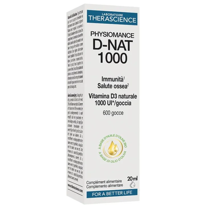 Physiomance D-NAT 1000 Integratore di Vitamina D3 20 ml