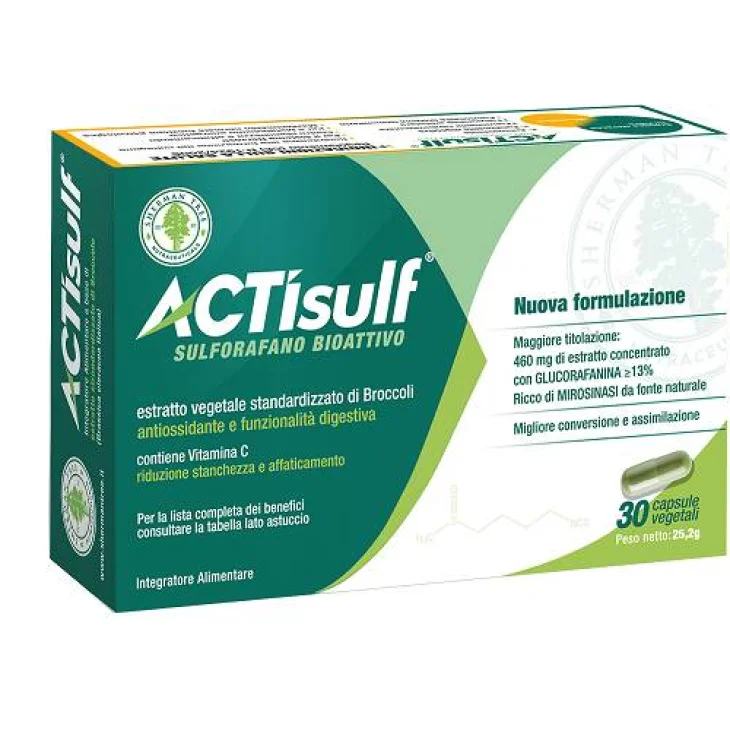 Actisulf Integratore Antiossidante e Funzionalità Digestiva 30 Capsule