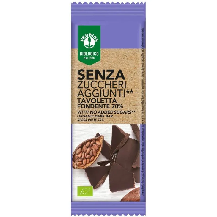Probios Tavoletta Cioccolato Fondente senza Zuccheri Aggiunti 50 g