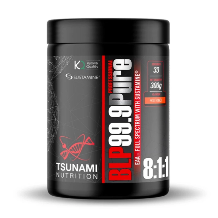Tsunami Nutrition BLP 99.9 8:1:1 Integratore di Aminoacidi Gusto Fragola e Lampone 300 g