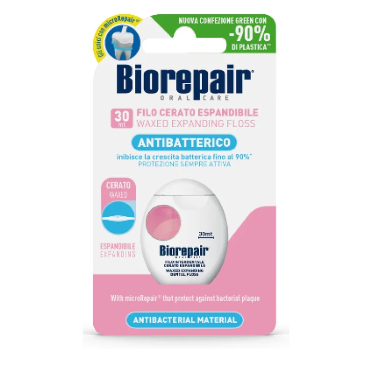 Biorepair Oral Care Antibatterico Filo Cerato Espandibile Gengive Delicate 25+5 m
