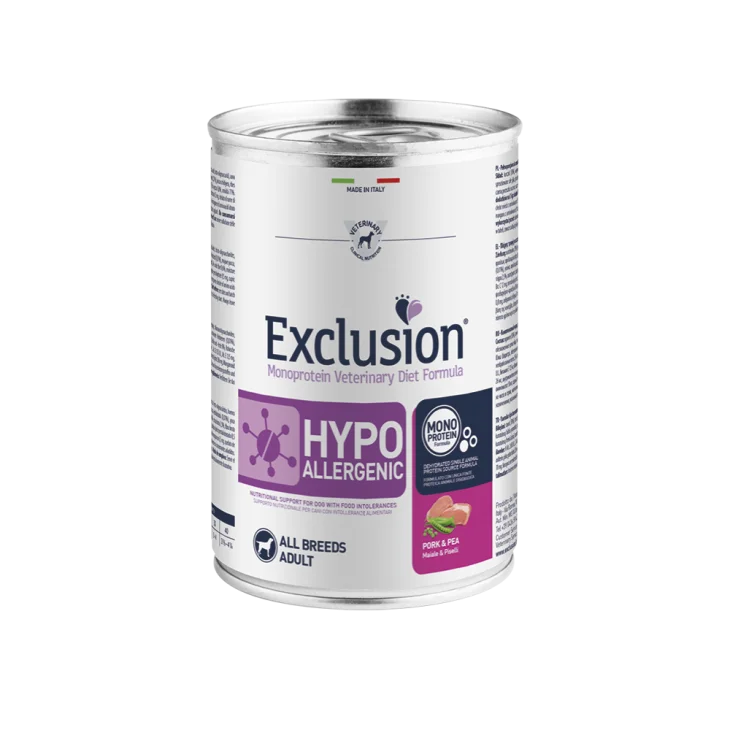 Exclusion Monoprotein Veterinary Diet Formula Pork and Pea All Breed 200 grammi