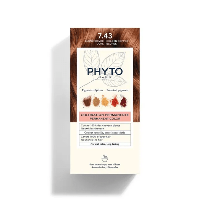 Phyto Color Kit Tinta per Capelli Colore 7,43 Biondo Ramato Dorato
