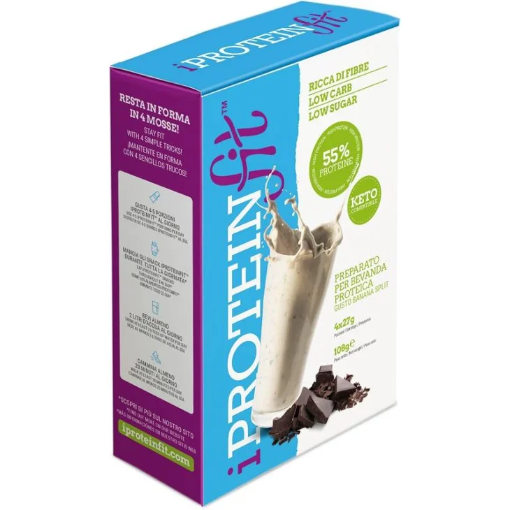 IProteinfit Bevanda Proteica Senza Zuccheri Gusto Banana Split 108 g