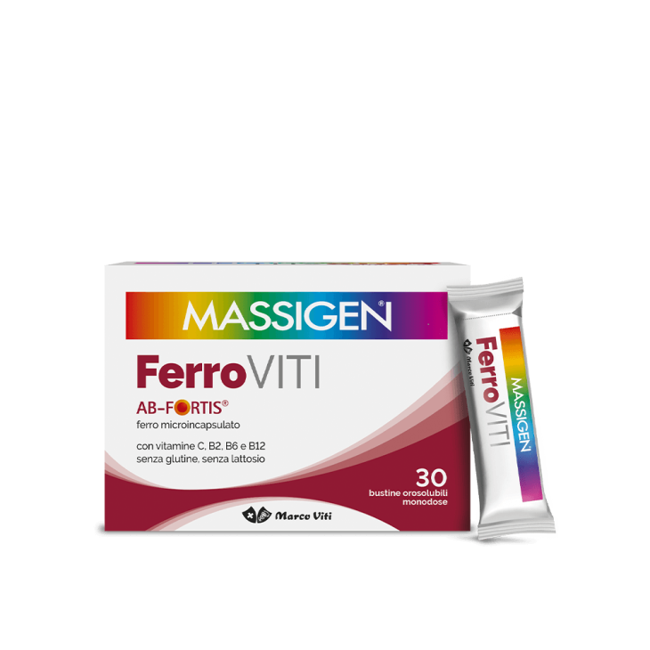 Massigen Ferro Viti Integratore di Vitamina B e Ferro 30 bustine orosolubili