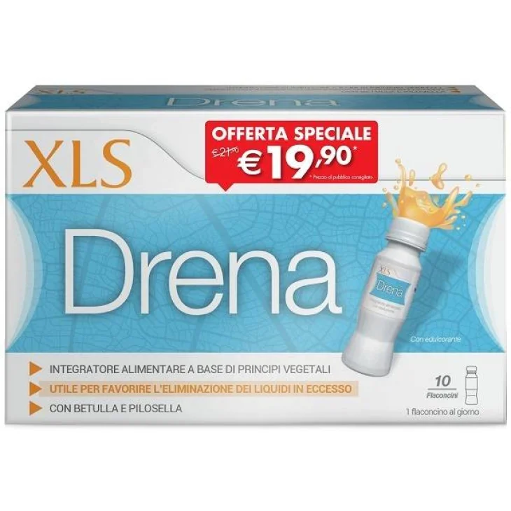 XLS Drena Integratore Drenante 10 flaconcini da 70 ml Taglio Prezzo