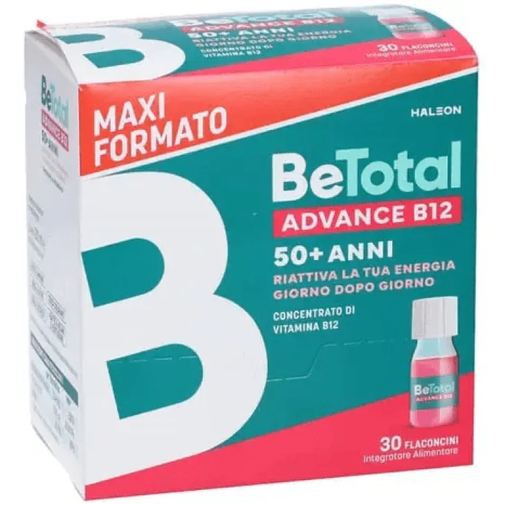 Be-total Advance B12 Integratore per Stanchezza Fisica e Mentale 50 + Anni 30 flaconcini