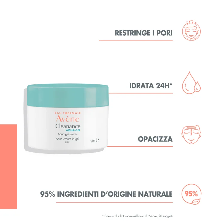 Avène Eau Thermale Cleanance Aqua gel opacizzante, Idrata e riduce i pori, Imperfezioni, Pelle grassa a tendenza acneica, 50ml Avène Eau Thermale Cleanance Aqua gel opacizzante, Idrata e riduce i pori, Imperfezioni, Pelle grassa a tendenza acneica, 50ml