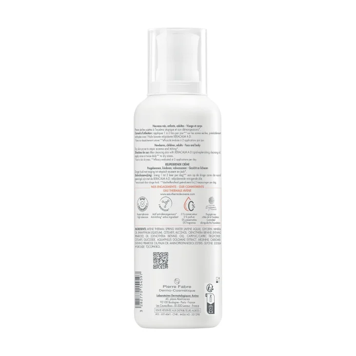 Avène Xeracalm Ad Crema Liporestitutiva Viso e Corpo Nuova Formula 400 ml