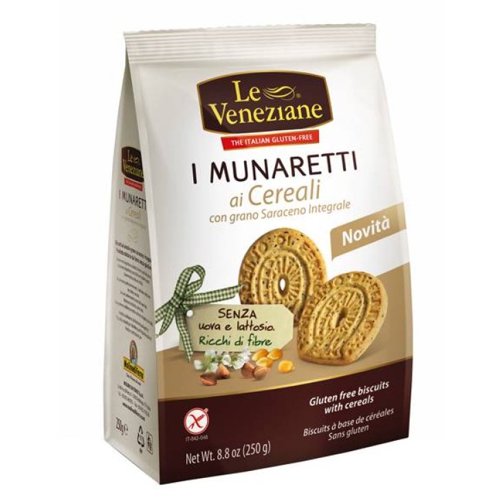 Le Veneziane Munaretti Biscotti Cereali e Grano Saraceno Integrale Senza Glutine 250 g