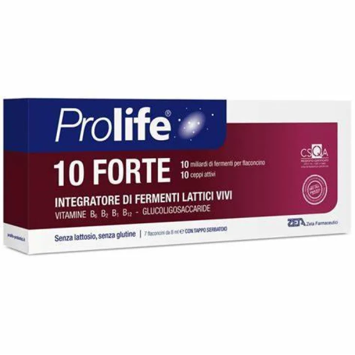 Prolife 10 Forte Integratore di Fermenti Lattici e Vitamina B 7 Flaconcini da 8 ml