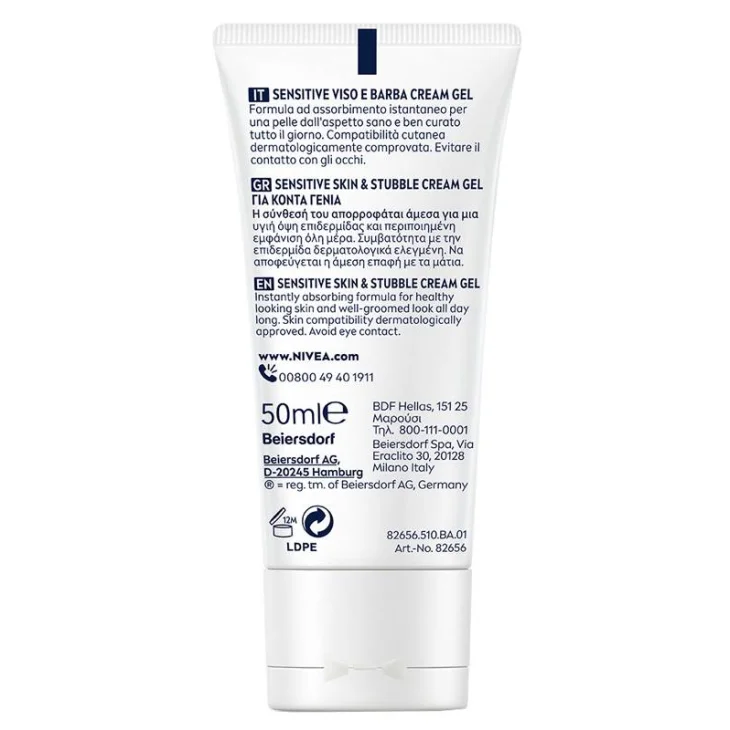 Nivea Men Sensitive Crema Gel Viso e Barba 50 ml