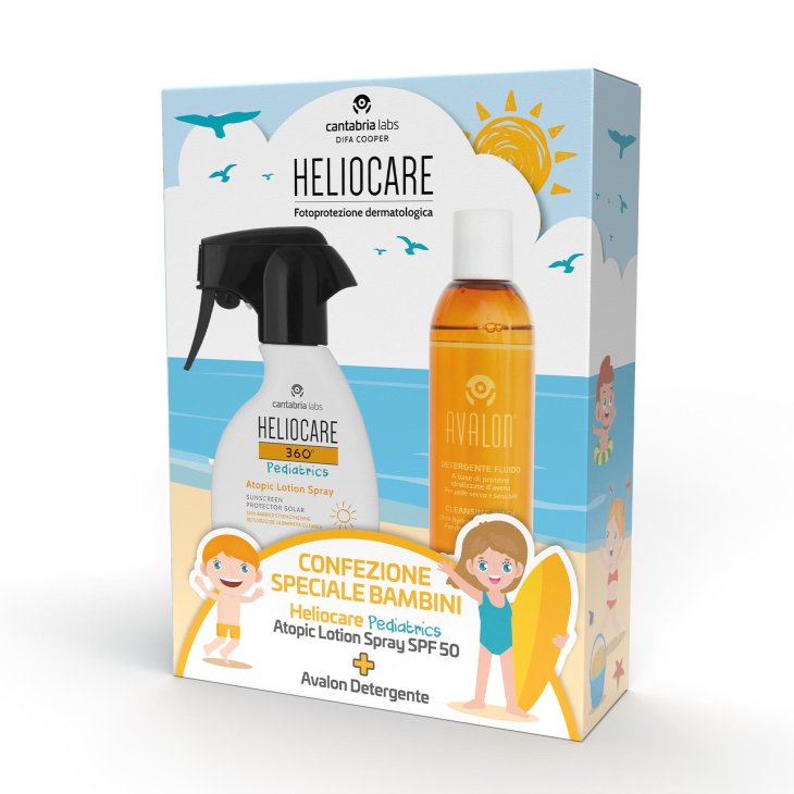 Heliocare 360 Pediatric Atopic Lotion SPF50 250 ml con Omaggio Heliocare Avalon Detergente 250 ml