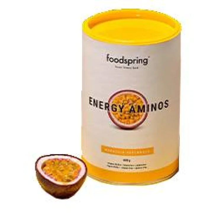 Foodspring Energy Aminos Integratore Energizzante per Sportivi Gusto Maracuja 400 g