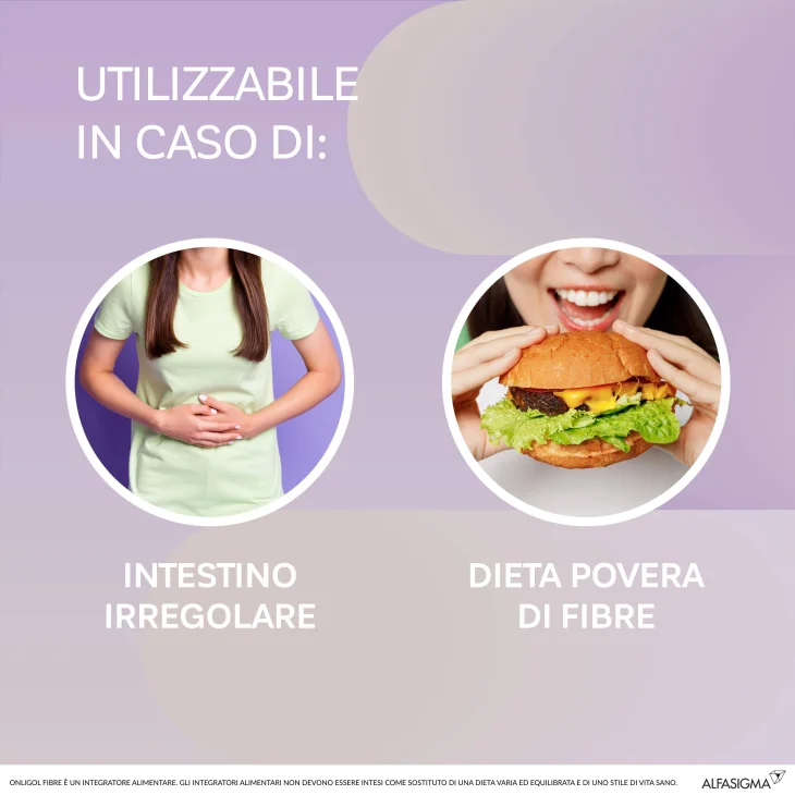 Onligol Fibre Integratore per il Transito Intestinale Gusto Prugna 20 bustine
