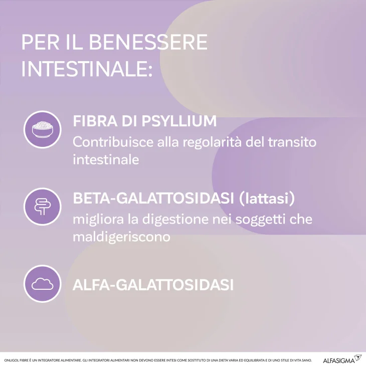 Onligol Fibre Integratore per il Transito Intestinale Gusto Prugna 20 bustine
