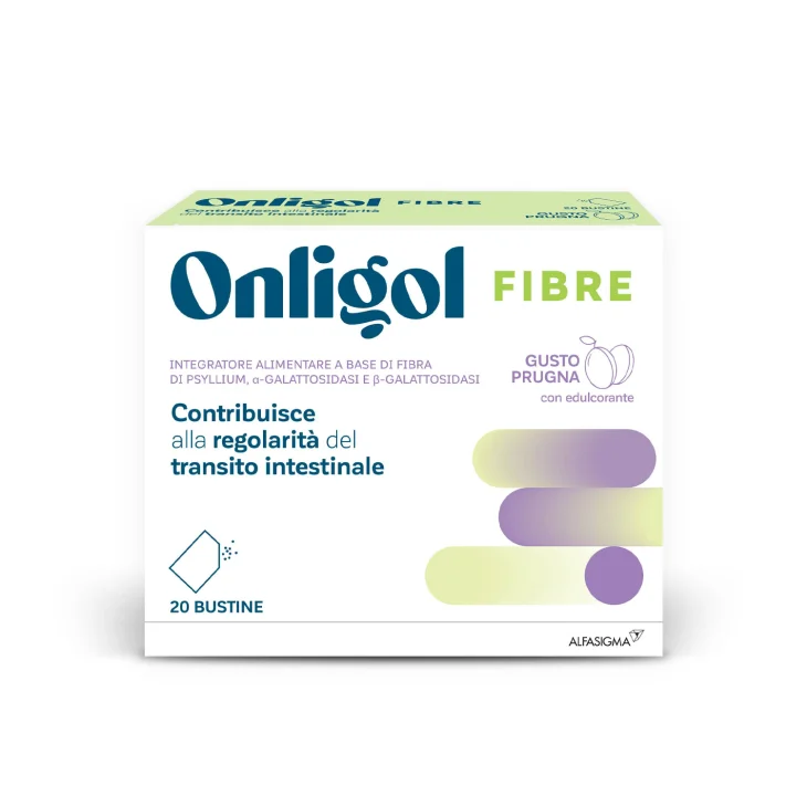 Onligol Fibre Integratore per il Transito Intestinale Gusto Prugna 20 bustine