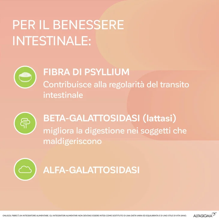 Onligol Fibre Integratore per il Transito Intestinale Gusto Pesca 20 bustine