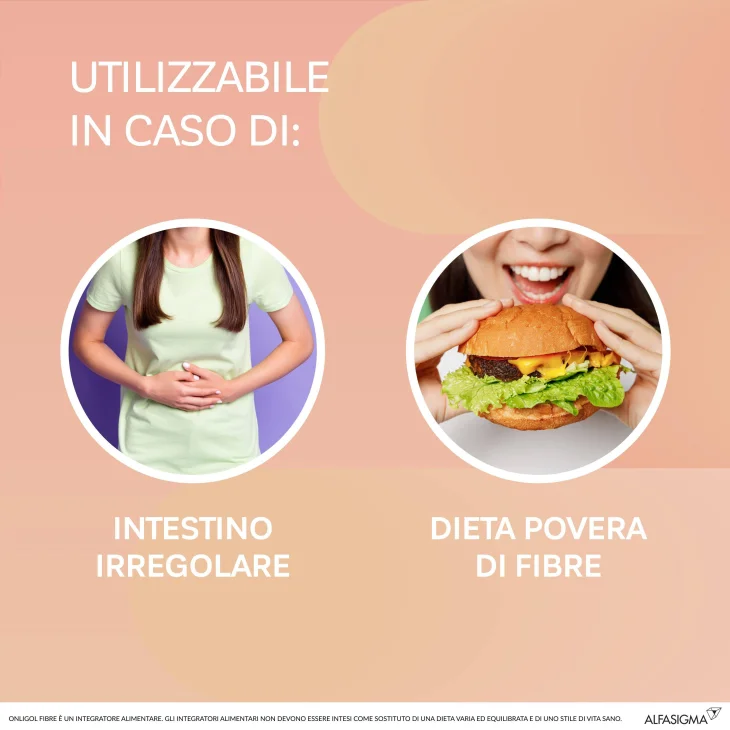 Onligol Fibre Integratore per il Transito Intestinale Gusto Pesca 20 bustine