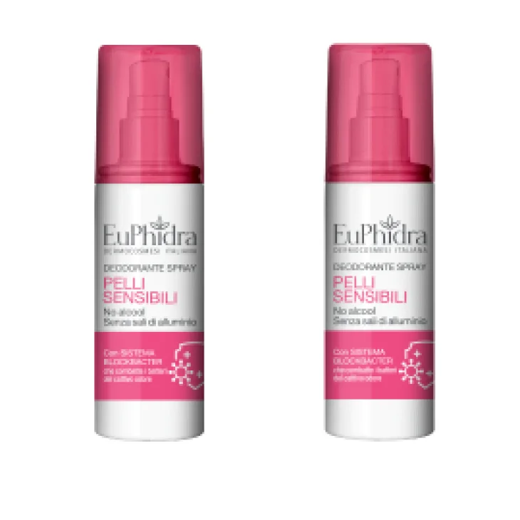 Euphidra Deo Spray Pelli Sensibili 2 Pezzi Da 100 Ml