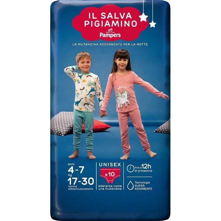 Pampers Baby Care Salva Pigiamino Mutandina per la Notte S/M 10 pezzi