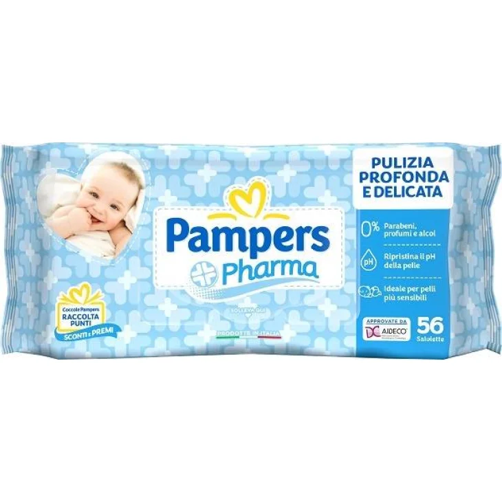 Pampers Pharma Salviettine Pelli Sensibili 56 pezzi